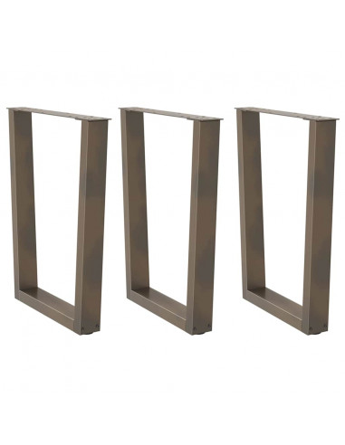Gambe per Tavolo Pranzo a V 3pz Naturale 70x(72-73,3)cm Acciaio