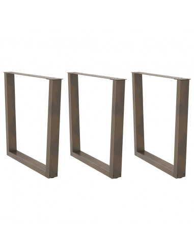 Gambe per Tavolo Pranzo a V 3pz Naturale 80x(72-73,3)cm Acciaio