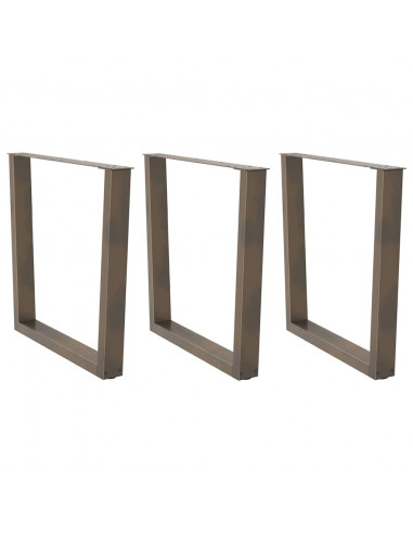 Gambe per Tavolo Pranzo a V 3pz Naturale 90x(72-73,3)cm Acciaio