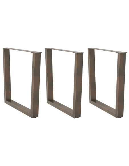 Gambe per Tavolo Pranzo a V 3pz Naturale 90x(72-73,3)cm Acciaio