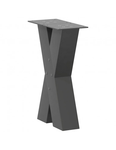 Gambe Tavolino Caffè a X 2 pz Antracite 28x(42-43) cm Acciaio