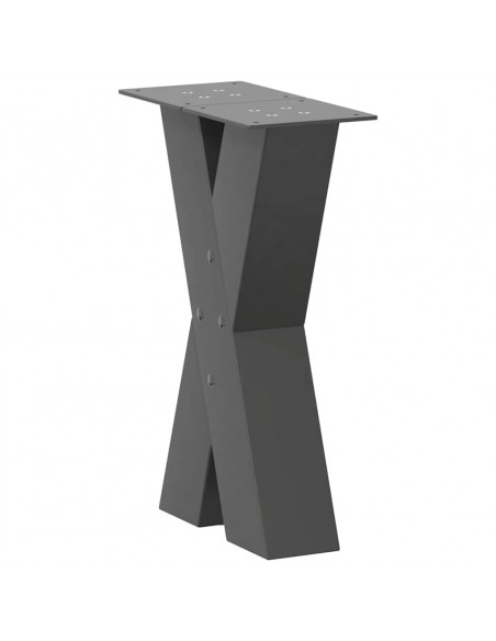 Gambe Tavolino Caffè a X 2 pz Antracite 28x(42-43) cm Acciaio