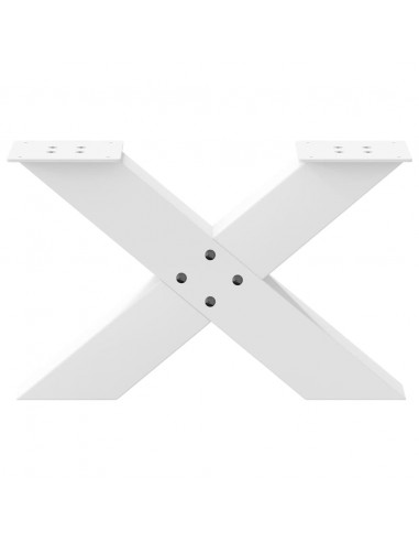 Gambe Tavolino da Caffè a X 2 pz Bianco 50x(30-31)cm in Acciaio