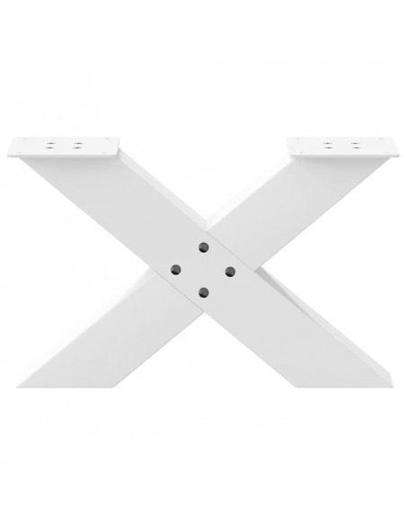 Gambe Tavolino da Caffè a X 2 pz Bianco 50x(30-31)cm in Acciaio