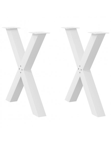 Gambe Tavolo Pranzo a Forma X 2 pz Bianco 70x(72-73) cm Acciaio