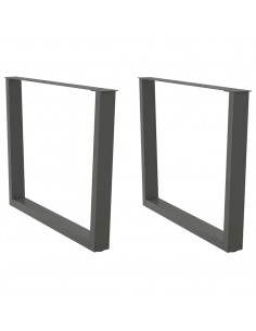 Gambe Tavolo Pranzo a V 2 pz Antracite 100x(72-73,3)cm Acciaio
