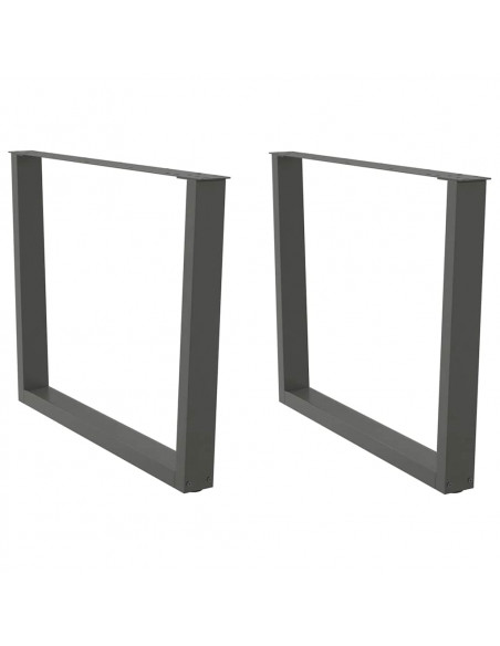 Gambe Tavolo Pranzo a V 2 pz Antracite 100x(72-73,3)cm Acciaio