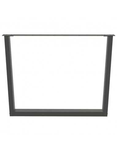 Gambe Tavolo Pranzo a V 2 pz Antracite 100x(72-73,3)cm Acciaio