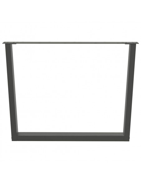 Gambe Tavolo Pranzo a V 2 pz Antracite 100x(72-73,3)cm Acciaio
