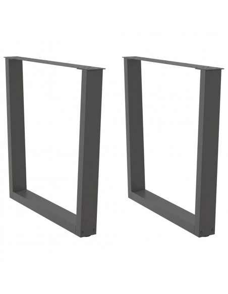 Gambe Tavolo Pranzo a V 2 pz Antracite 80x(72-73,3)cm Acciaio