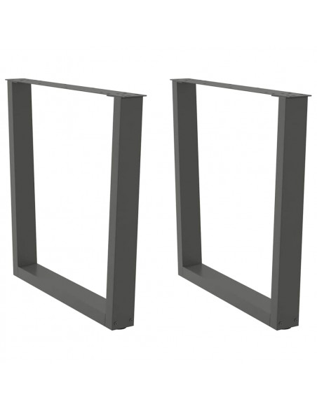 Gambe Tavolo Pranzo a V 2 pz Antracite 90x(72-73,3)cm Acciaio