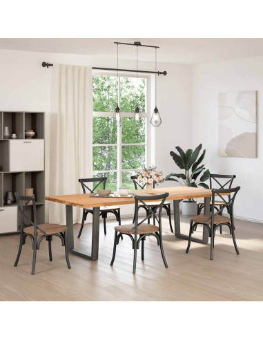 Gambe Tavolo Pranzo a V 2 pz Antracite 90x(72-73,3)cm Acciaio