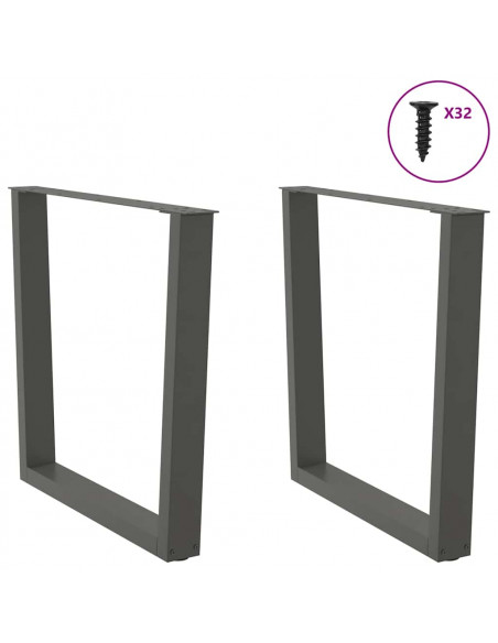 Gambe Tavolo Pranzo a V 2 pz Antracite 90x(72-73,3)cm Acciaio