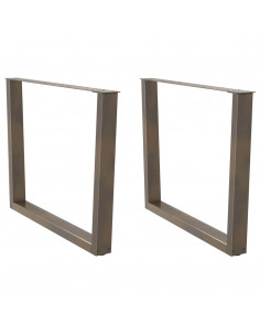 Gambe Tavolo Pranzo a V 2 pz Naturale 100x(72-73,3)cm Acciaio