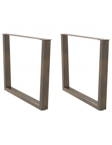 Gambe Tavolo Pranzo a V 2 pz Naturale 100x(72-73,3)cm Acciaio