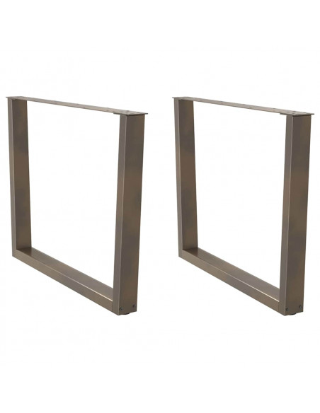 Gambe Tavolo Pranzo a V 2 pz Naturale 100x(72-73,3)cm Acciaio
