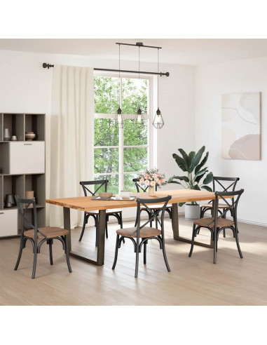 Gambe Tavolo Pranzo a V 2 pz Naturale 100x(72-73,3)cm Acciaio