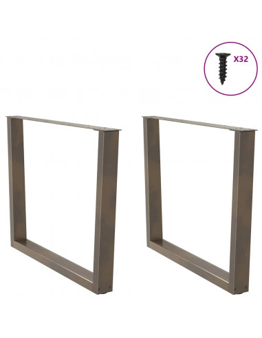 Gambe Tavolo Pranzo a V 2 pz Naturale 100x(72-73,3)cm Acciaio