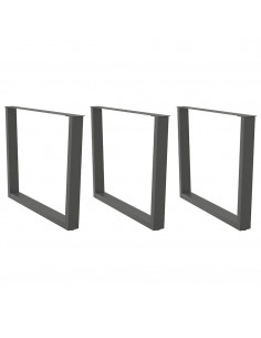 Gambe Tavolo Pranzo a V 3 pz Antracite 100x(72-73,3)cm Acciaio