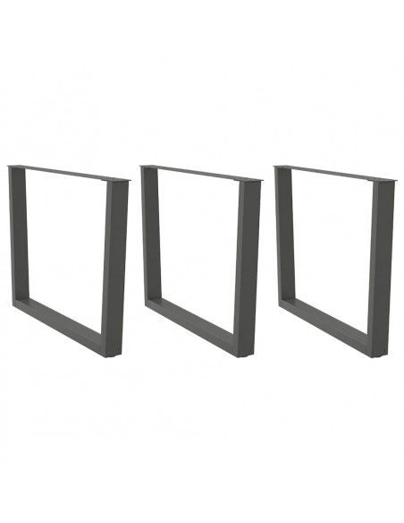 Gambe Tavolo Pranzo a V 3 pz Antracite 100x(72-73,3)cm Acciaio