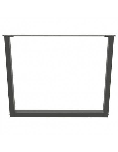 Gambe Tavolo Pranzo a V 3 pz Antracite 100x(72-73,3)cm Acciaio