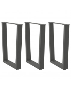 Gambe Tavolo Pranzo a V 3 pz Antracite 70x(72-73,3)cm Acciaio