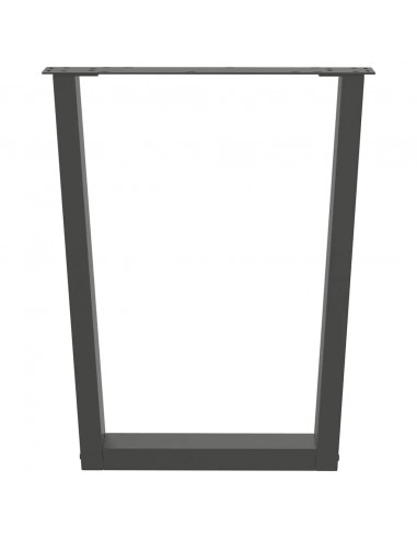 Gambe Tavolo Pranzo a V 3 pz Antracite 70x(72-73,3)cm Acciaio