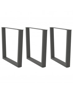 Gambe Tavolo Pranzo a V 3 pz Antracite 80x(72-73,3)cm Acciaio