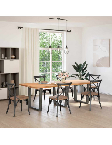 Gambe Tavolo Pranzo a V 3 pz Antracite 90x(72-73,3)cm Acciaio