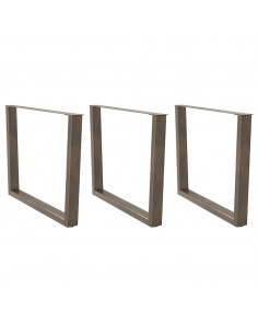 Gambe Tavolo Pranzo a V 3 pz Naturale 100x(72-73,3)cm Acciaio