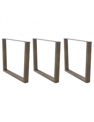 Gambe Tavolo Pranzo a V 3 pz Naturale 100x(72-73,3)cm Acciaio