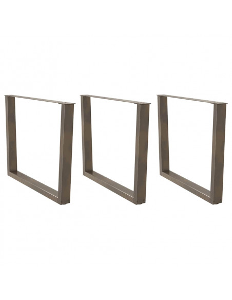 Gambe Tavolo Pranzo a V 3 pz Naturale 100x(72-73,3)cm Acciaio