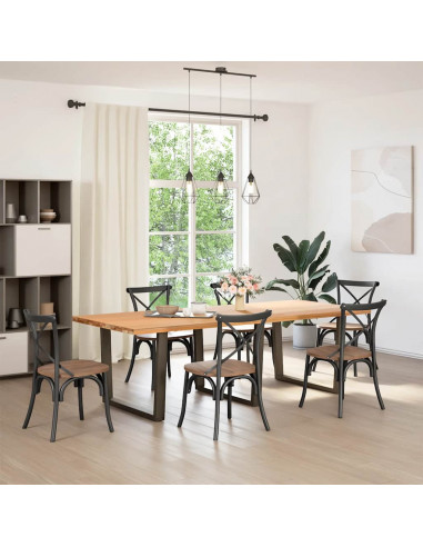 Gambe Tavolo Pranzo a V 3 pz Naturale 100x(72-73,3)cm Acciaio