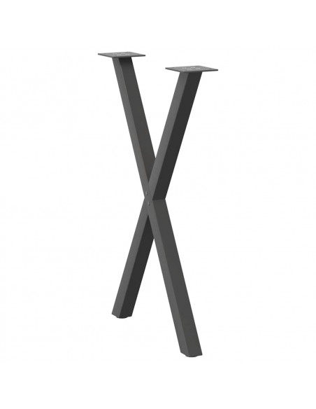 Gambe per tavolo da pranzo a forma di X 2 pz Antracite 50x(72-73) cm Acciaio