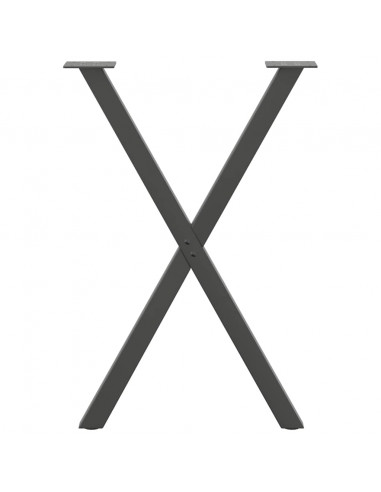 Gambe per tavolo da pranzo a forma di X 2 pz Antracite 50x(72-73) cm Acciaio