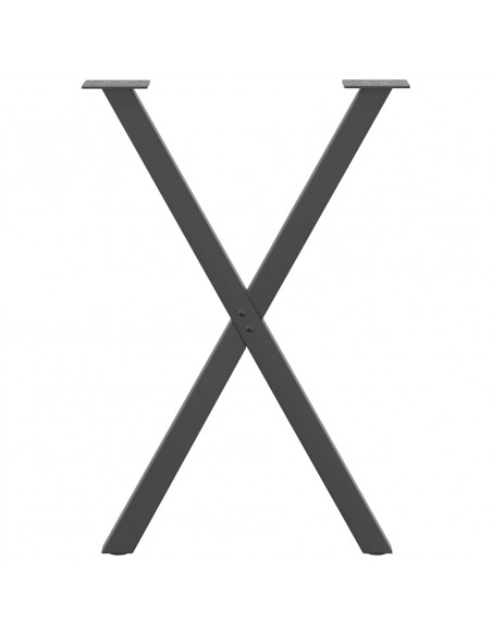 Gambe per tavolo da pranzo a forma di X 2 pz Antracite 50x(72-73) cm Acciaio