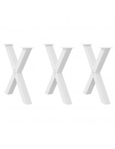 Gambe Tavolo Pranzo a X 3 pz Bianco 70x(72-73) cm Acciaio