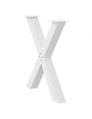 Gambe Tavolo Pranzo a X 3 pz Bianco 70x(72-73) cm Acciaio