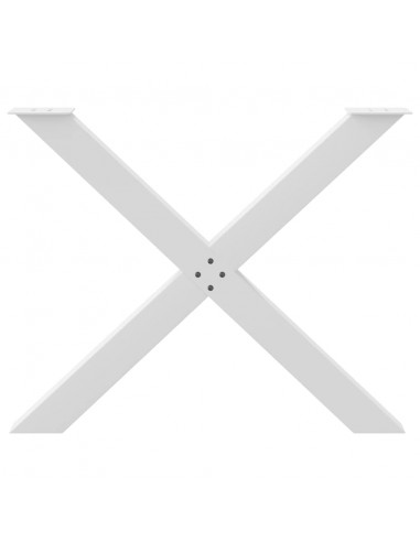 Gambe Tavolo Pranzo a X 3 pz Bianco 90x(72-73) cm Acciaio