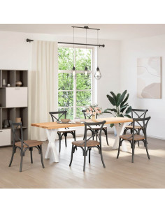 Gambe per tavolo da pranzo a forma di X 2 pz bianche 50x(72-73) cm in acciaio 2