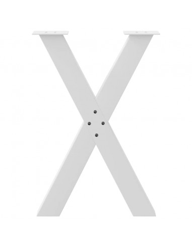 Gambe per tavolo da pranzo a forma di X 2 pz bianche 50x(72-73) cm in acciaio
