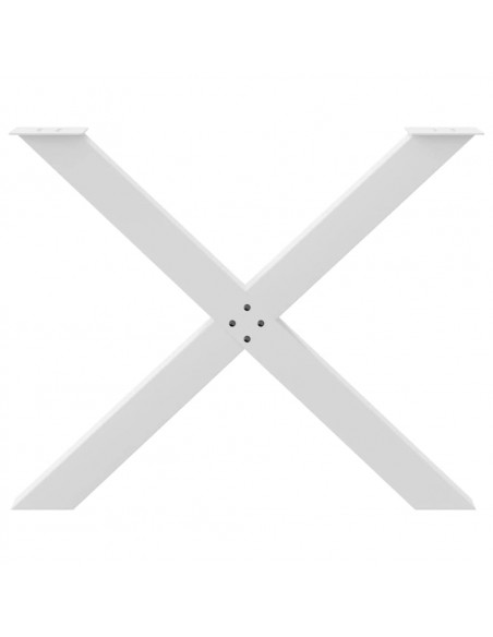 Gambe per tavolo da pranzo a forma di X 2 pz bianche 90x(72-73) cm in acciaio
