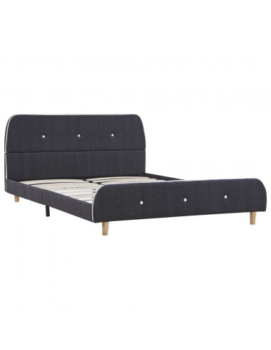 Giroletto a LED senza Materasso Grigio Scuro 135x190 cm Tessuto