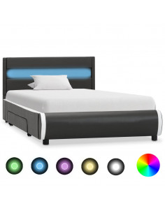 Giroletto con LED Antracite in Similpelle 90x200 cm