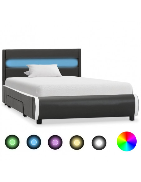 Giroletto con LED Antracite in Similpelle 90x200 cm