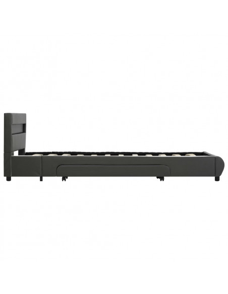 Giroletto con LED Antracite in Similpelle 90x200 cm