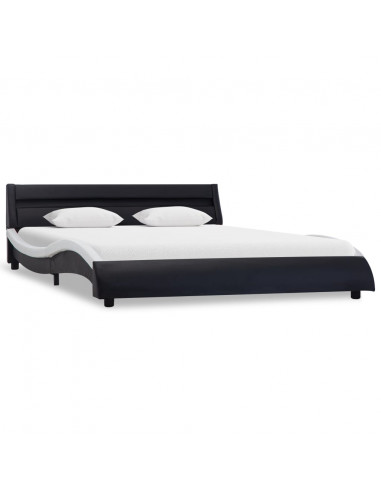 Giroletto con LED Nero e Bianco in Similpelle 180x200 cm