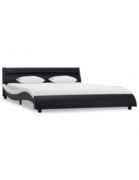 Giroletto con LED Nero e Bianco in Similpelle 180x200 cm