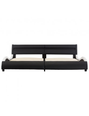 Giroletto con LED Nero e Bianco in Similpelle 180x200 cm