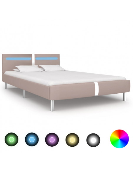 Giroletto con LED senza Materasso Cappuccino 135x190 cm